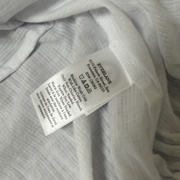 Everlane - White Puff Sleeve Blouse - Picture 7 of 7